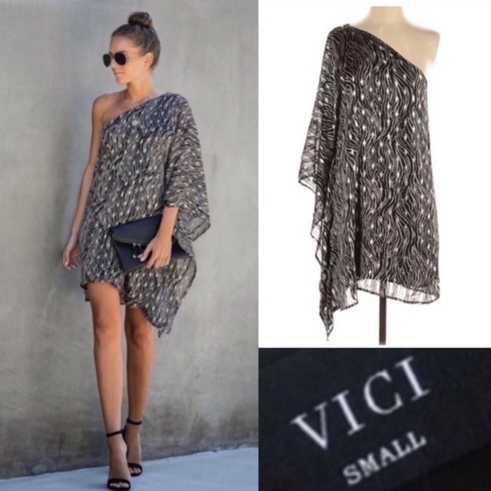 VICI Rooftop At Sundown One Shoulder Statement Dress in Size Small